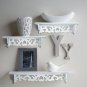 White Book Shelf Floating Wall Shelves Display Set of 3 Great for Books or Co...