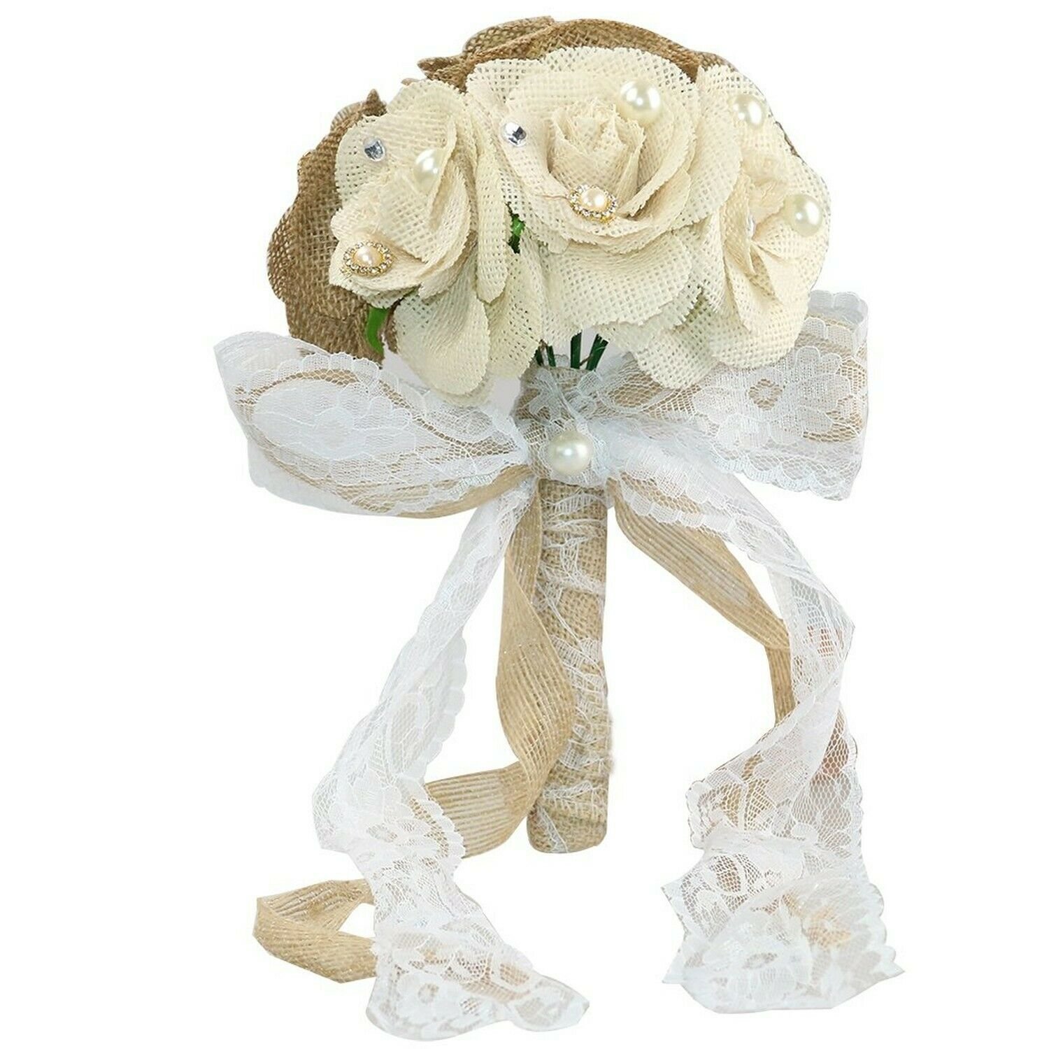 Faylapa Rustic Wedding Bouquet Burlap Flower Bouquets 1 Rustic Bouquet