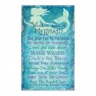 Wisdom From A Mermaid | Mermaid Beach Home Decor Wall Art | Stretched Canvas ...
