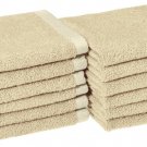 AmazonBasics Quick-Dry Washcloth - 100% Cotton, 12-Pack, Linen