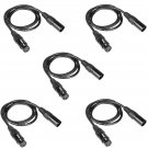 Dmx Cable 5PCS 6.5ft /2m long xlr dmx 512 Cable dmx 3Pin True male to female ...