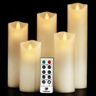 comenzar Flameless Candles, Battery Candles Set (H 5" 6" 7" 8" 9" x D 2.2") R...