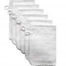 Bath Mitts - Pack of 6 - (6" x 9") European Style Washcloth by MEK (White, 6 ...