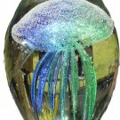 SPI Home Art Glass Teal Jellyfish Glow in the Dark,3" x 4.5"