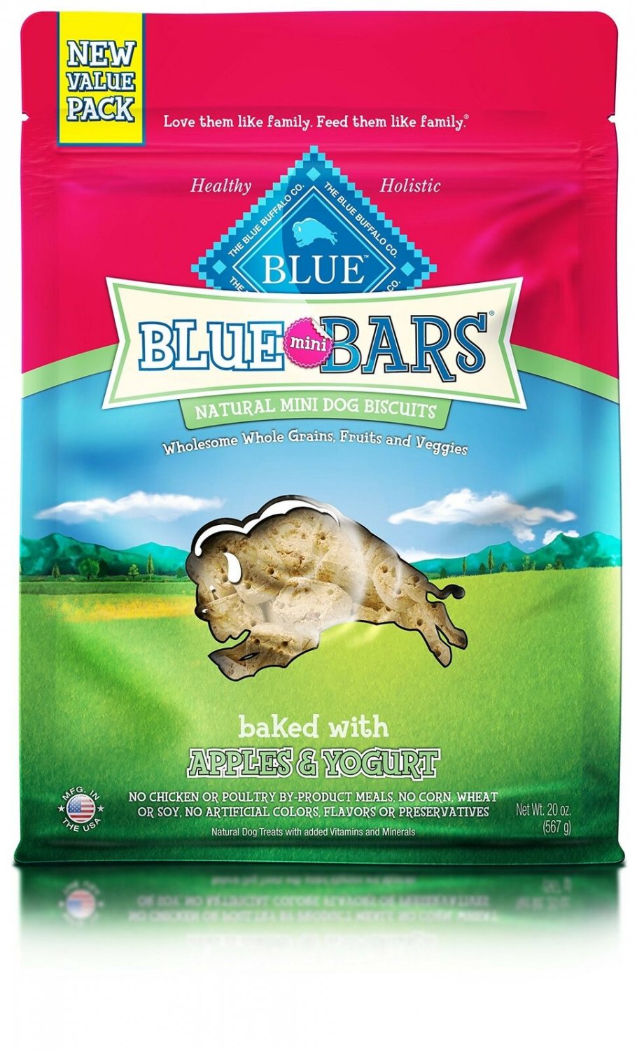 Blue Mini Bars Crunchy Dog Treats Apples & Yogurt 20 oz Standard Packaging