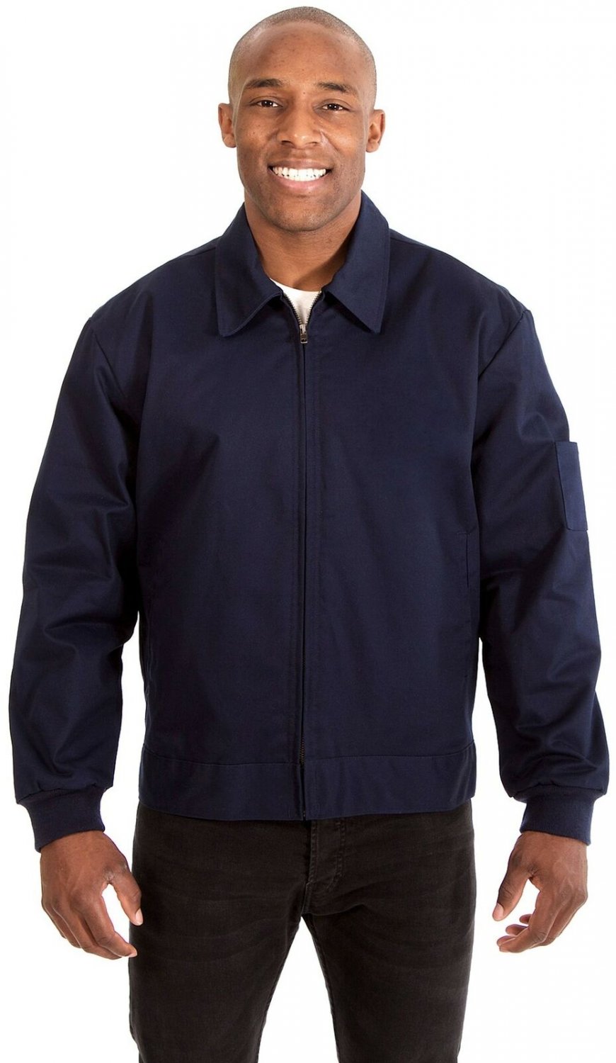 Men's Mechanics Jacket with Quilted Lining a Zip Up Work Coat XX-Large Navy