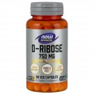 Now Sports Nutrition, D-Ribose 750 mg, 60 Veg Capsules