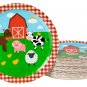 Disposable Plates - 80-Count Paper Plates, Farm Animals Party Supplies for Ap...