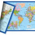 Classic United States USA and World Desk Map, 2-Sided Print, 2-Sided Sealed L...