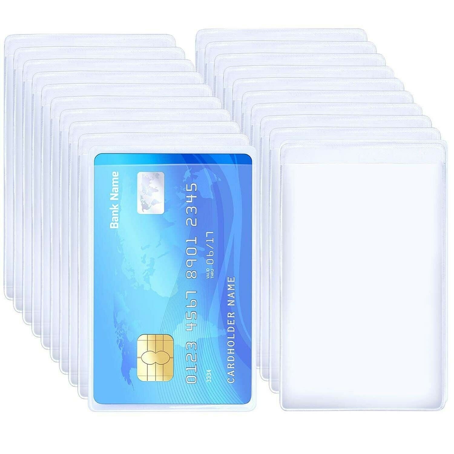 BronaGrand 20pcs Transparent Vertical ID Credit Card Holder Business Card Pro...