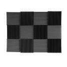 (12 Pk) Charcoal acoustic foam tiles soundproofing foam panels sound insulati...