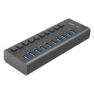 USB 3.0 Hub Super Speed Splitter,10 Port USB Data Hub with Power Adapter,Indi...