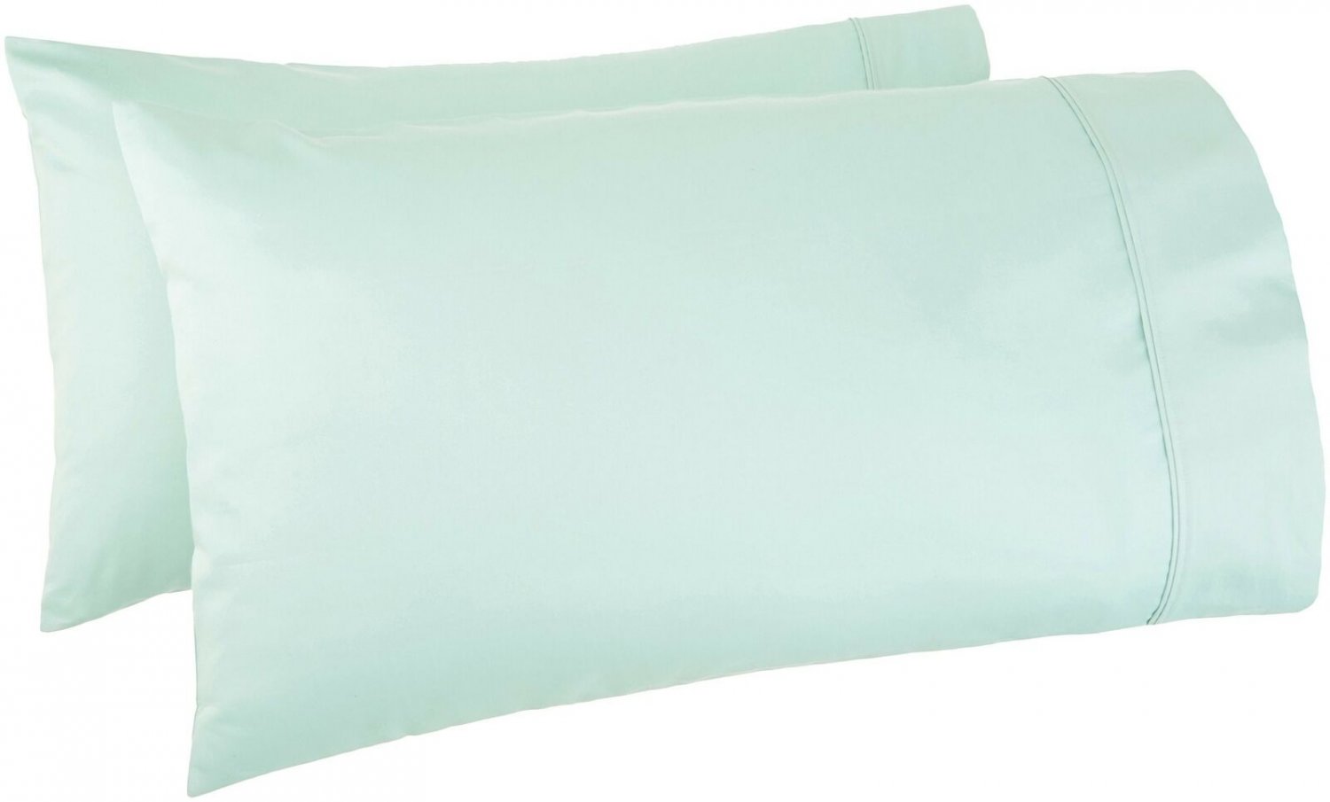 AmazonBasics 400 Thread Count Pillow Cases  - Standard, Set of 2, Seafoam Green