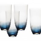 Mikasa Swirl Cobalt Highball Glass (Set of 4), 20 oz