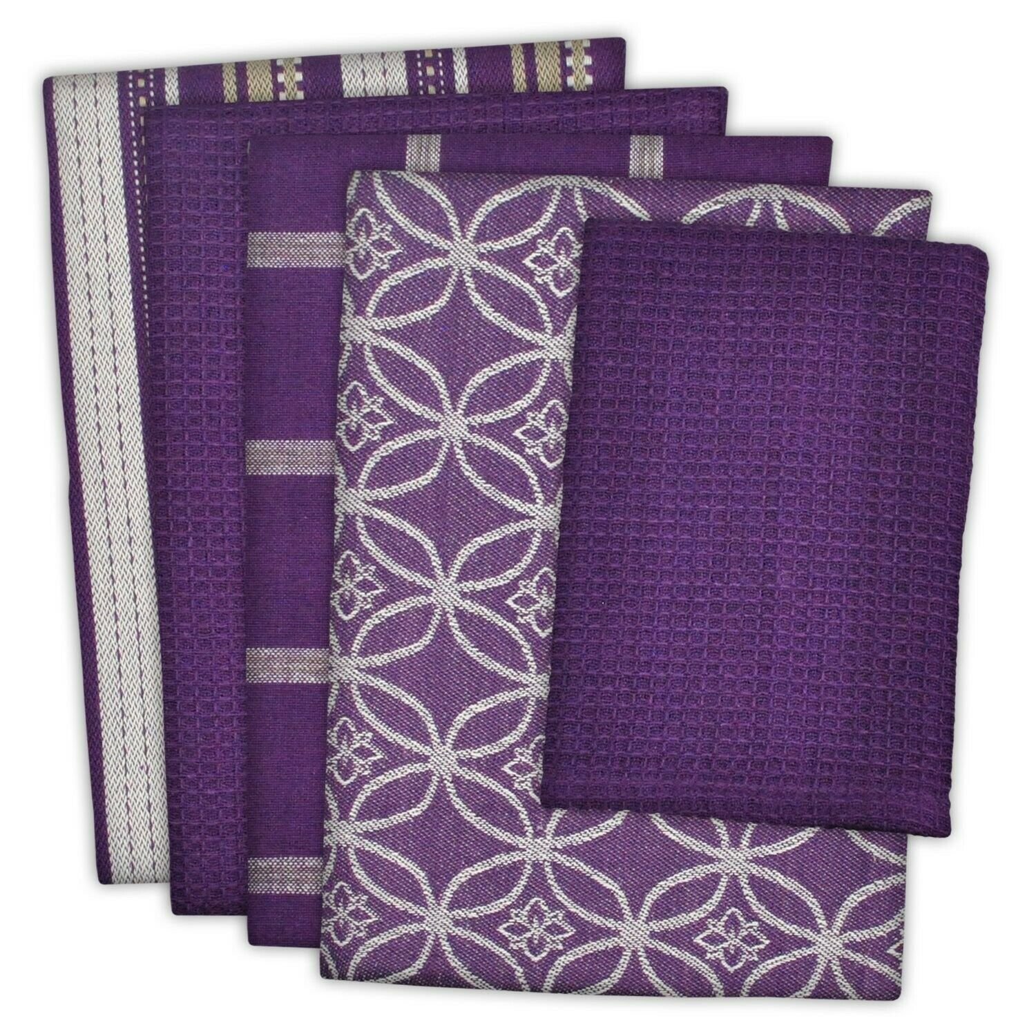 DII Cotton Oversized Kitchen Dish Towels 18 x 28" and Dishcloth 13 x 13", Set...
