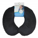 Cloudz Memory Foam Travel Neck Pillow with Snap & Pocket - Black