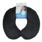 Cloudz Memory Foam Travel Neck Pillow with Snap & Pocket - Black