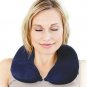 Cloudz Memory Foam Travel Neck Pillow with Snap & Pocket - Black