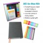 Bullet Dotted Journal Kit with Supplies - Black A5 Hard Cover Dotted No-Bleed...