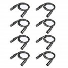 GBGS 8 Pack DMX Cable 3.2feet/1m 3-Pin Signal XLR Connection DMX512 Stage Lig...