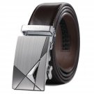 Teemzone Mens Leather Ratchet Dress Belt Automatic Buckle Slide Belt … Brown01