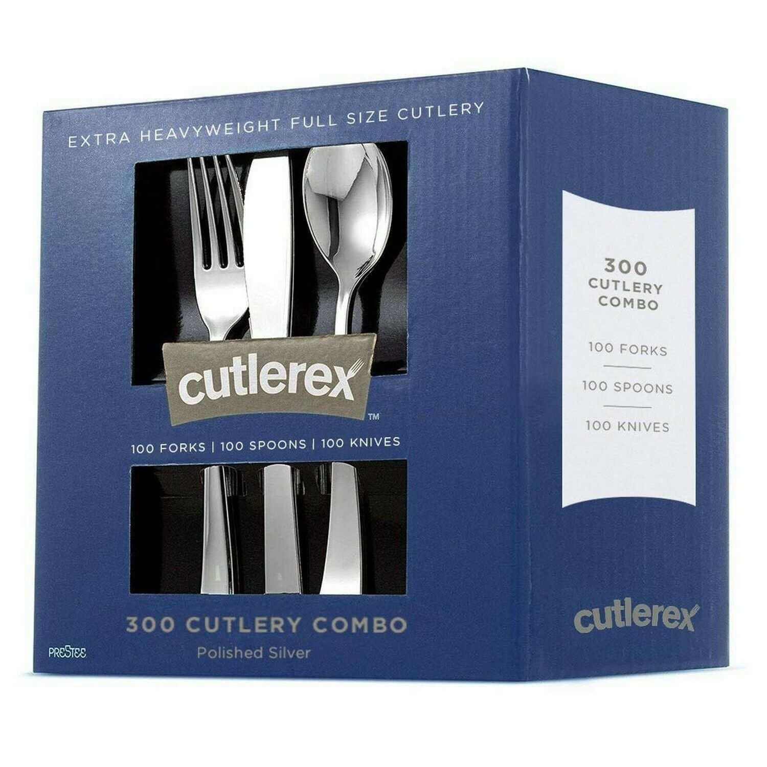 300 Plastic Silverware Set, Silver Plastic Cutlery Set, Disposable Silverware...