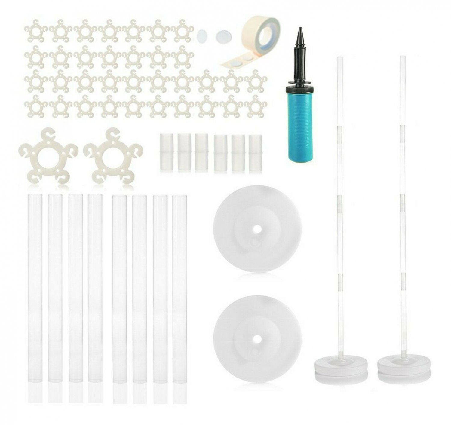 2 Sets Balloon Column Stand Kits Base and Pole with 4 Feet Height and 2lb Wat...