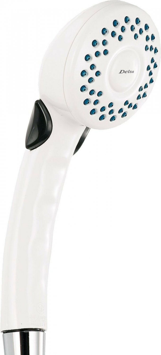 Delta Faucet Single-Spray Touch-Clean Hand Held Shower Head, White 75009WH