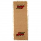 The Country House Red Truck Christmas Burlap Runner (13" x 36")