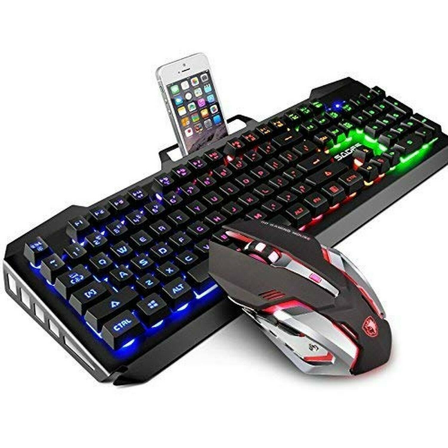 Gaming Keyboard and Mouse Combo,SADES Gaming Mouse and Keyboard,Wired Keyboar...
