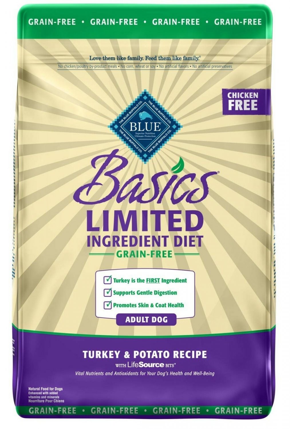 Blue Buffalo Basics Limited Ingredient Diet, Grain Free Natural Adult Dry Dog...
