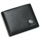 Volkswagen Bifold Wallet with 3 Card Slots and ID Window - Genuine Leather