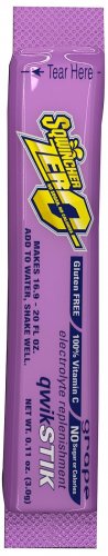 Sqwincher 060107-GR Zero Qwik Stik Powder Pack, Grape, 5.41 oz. Powder Sticks...