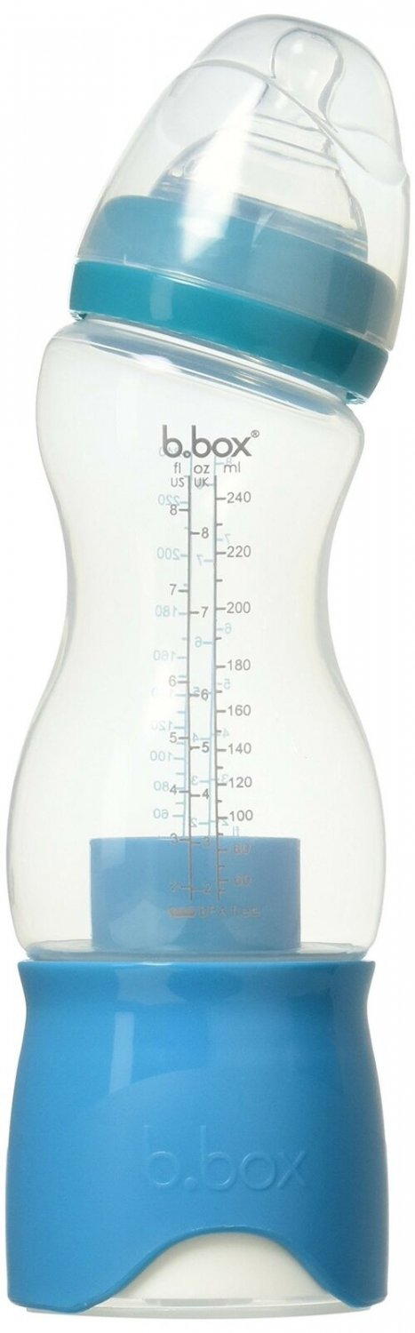 b.box Baby Bottle + Dry Formula Dispenser | Color: Aqua Groove | 8 oz. | BPA-...