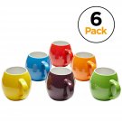 Amethya Premium Ceramic Set of 6, Colorful Meal Stoneware (Coffee Mugs)