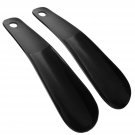 Mini Travel Small Shoes Horn Simple Flexible Sturdy Slip 2Pcs Black