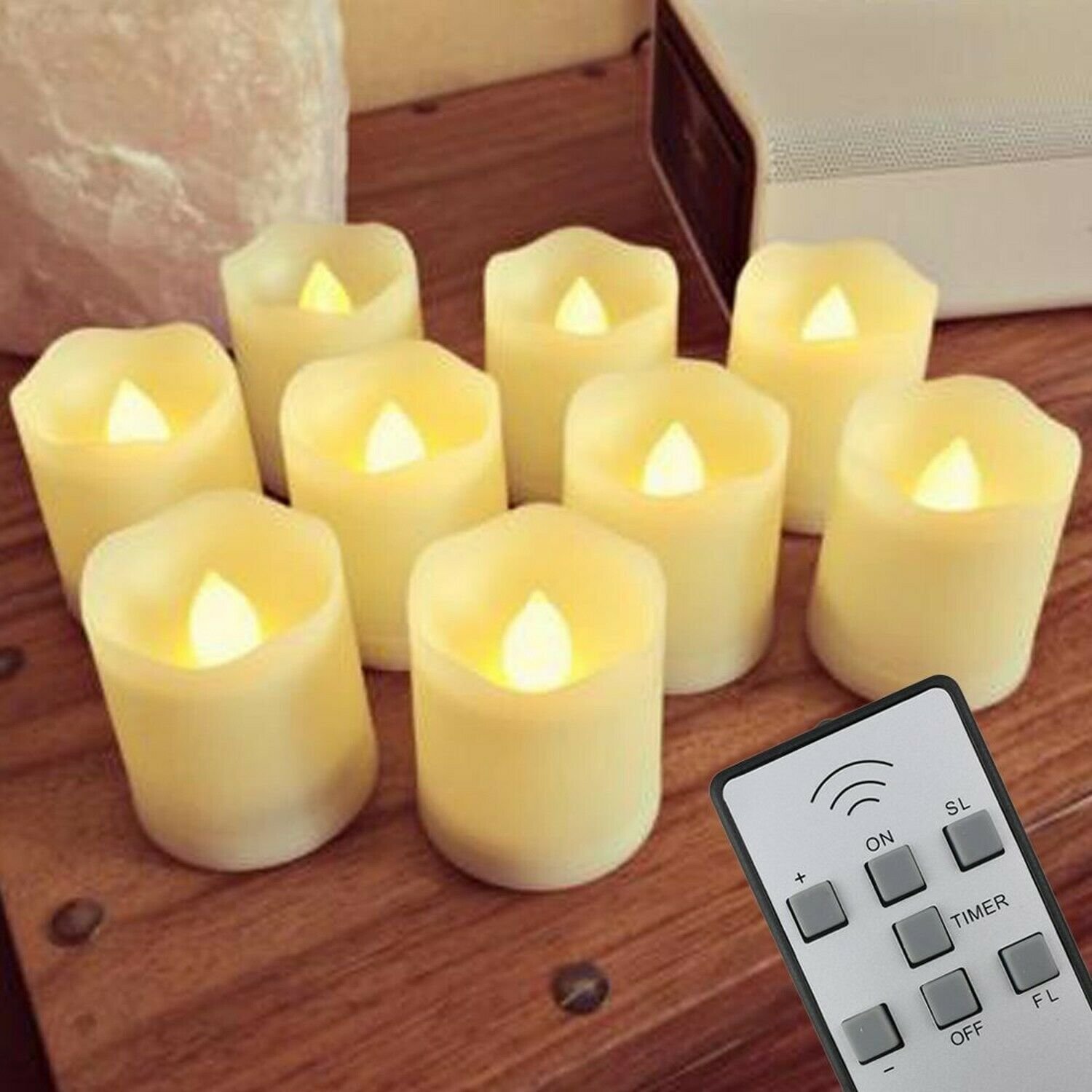 NEW VERSION&atilde;��Timer&atilde;��Flickering Flameless LED Tea Light Candles,9-Batteries Incl...