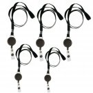Yueton Pack of 5 Retractable Badge Reel Lanyard Neck Strap Band with Belt Cli...
