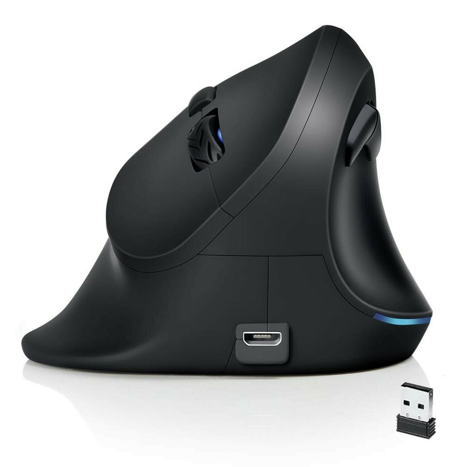 AUTLEY Wireless Ergonomic Mouse, 2.4G Optical Wireless Vertical Mouse with Ad...