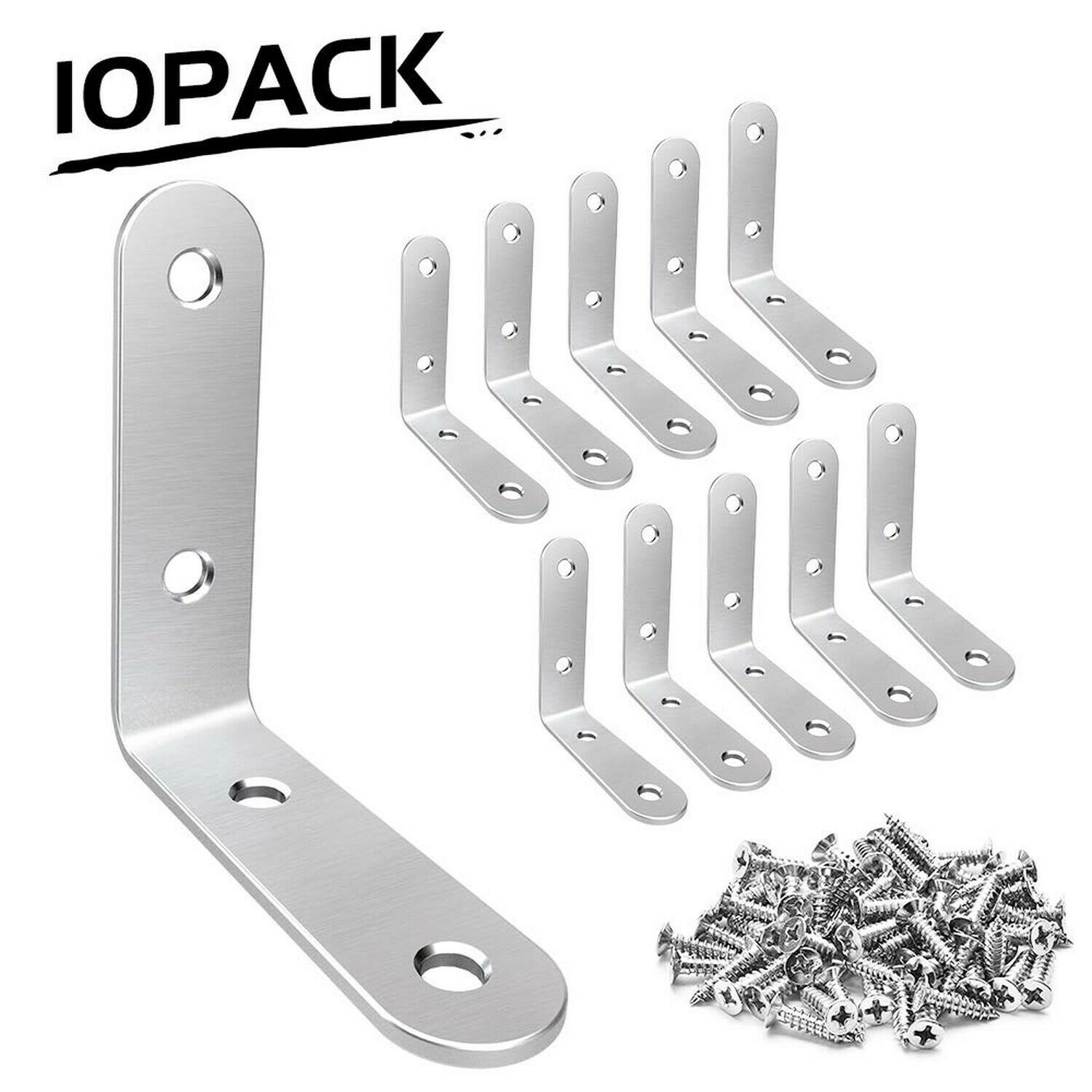 LuckIn Corner Braces 2 x 2 inch, Corner Braces Stainless Steel 304 with Screw...
