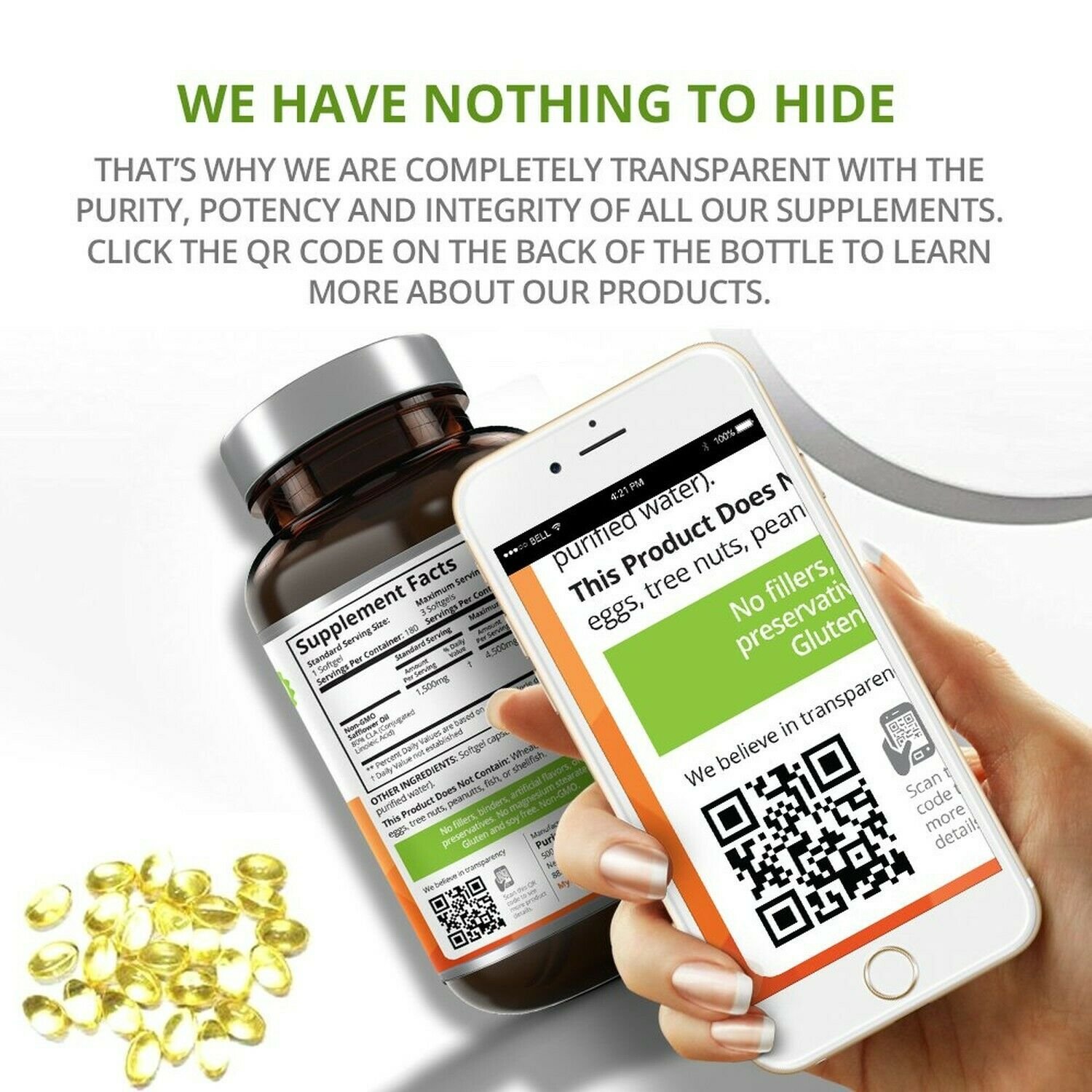 Purity Labs CLA 4,500 Safflower Oil Number One Natural Weight Loss Fat