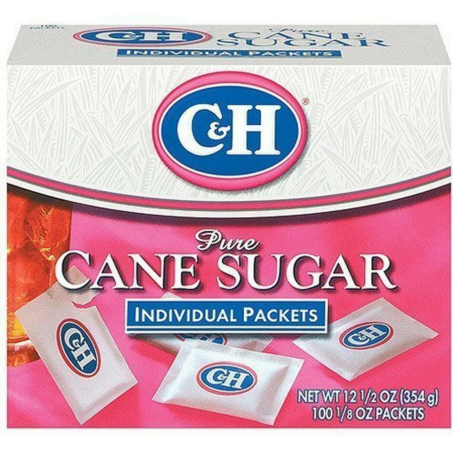 C&H, Cane Sugar, Sugar Packets, 12.5oz Box (Pack of 2) 200 ct (2x100)
