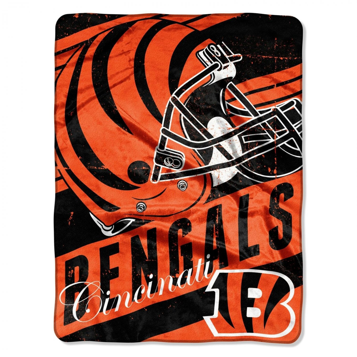 NFL Deep Slant Micro Raschel Throw, 46" x 60" Cincinnati Bengals
