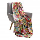 Hudson & Essex Hawaiian Bright and Bold Velvet Fleece Throw Blanket: Soft Plu...