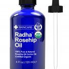 Radha Beauty Rosehip Oil USDA Certified Organic, 4 oz. - 100% Pure & Cold Pre...