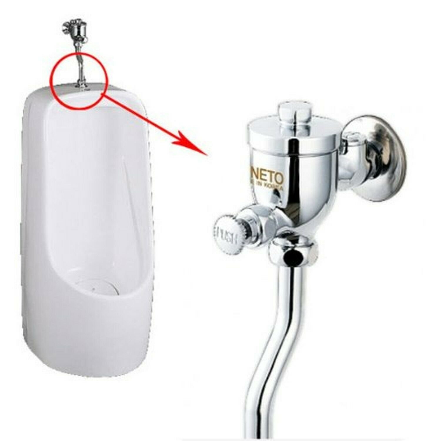 Bath Toilet brass Button Type Exposed urinal flush valve assy with Bend Pipe