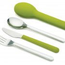 Joseph Joseph 81033 GoEat Compact Stainless-Steel Cutlery Set, Green