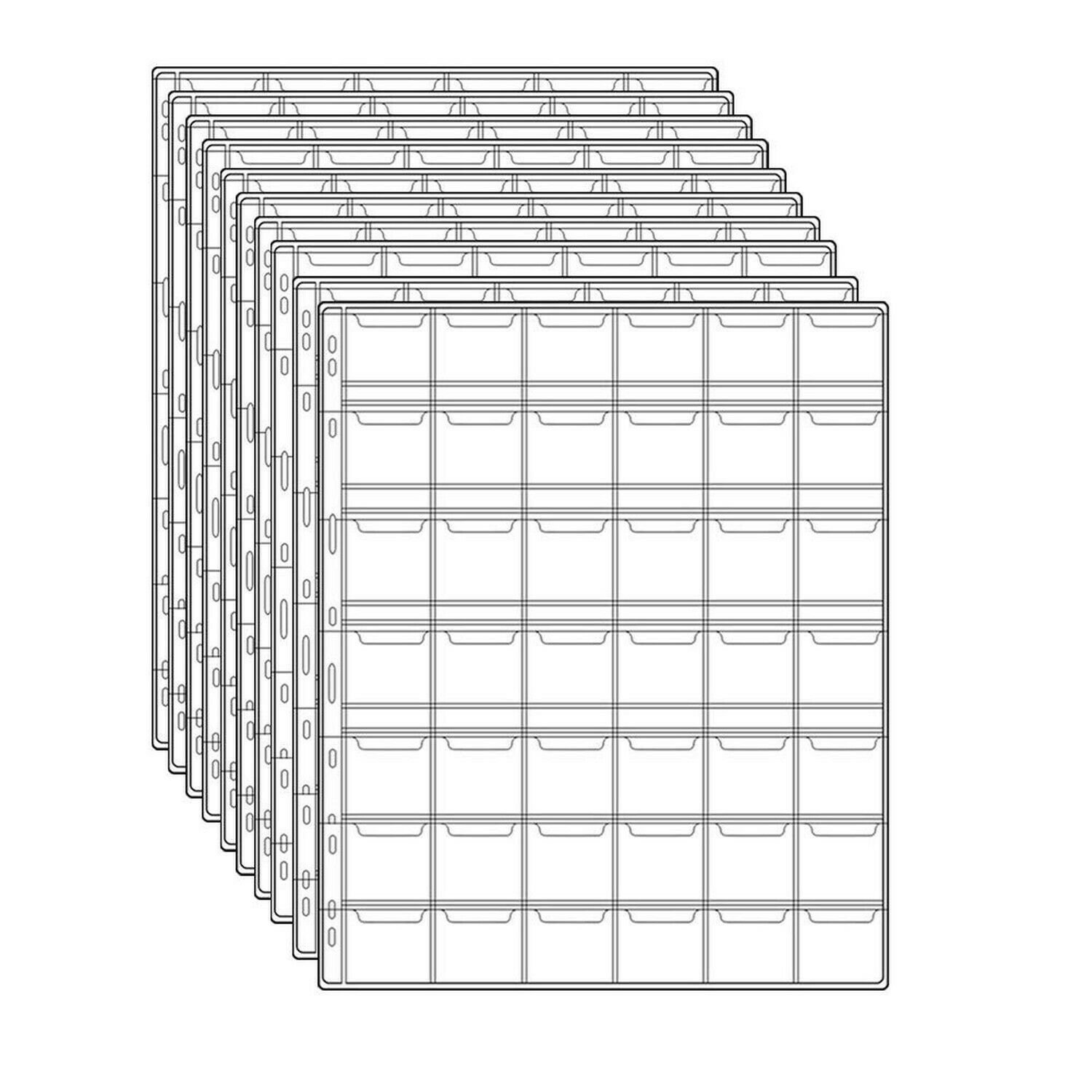 Stamp Pocket Pages Plastic Coin Holders Stamp Currency Protector Coin Collect...