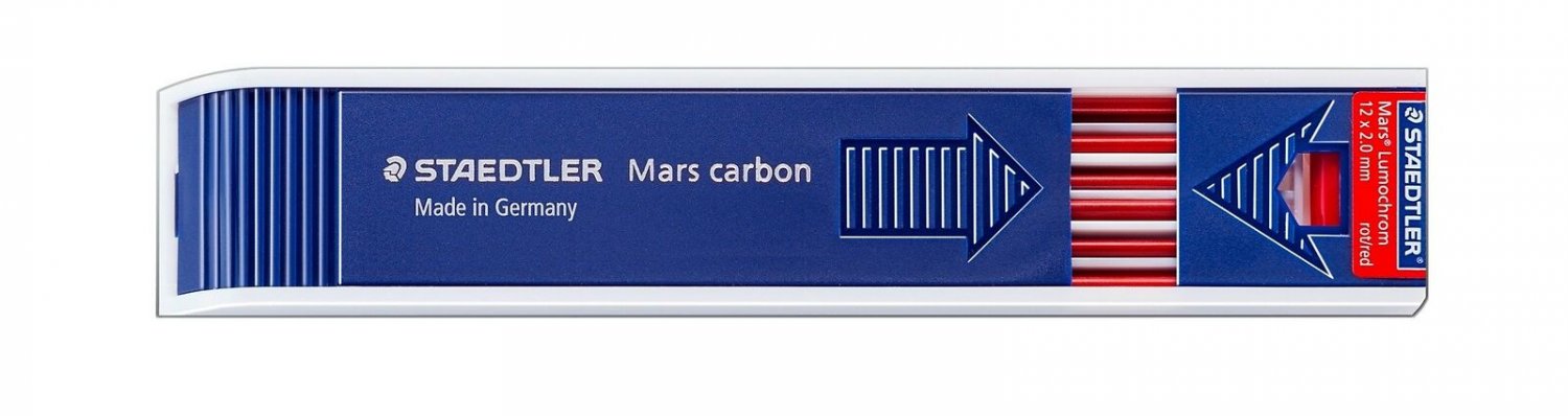 Staedtler Mars Carbon Lead, 2mm, Red, 12 Lead NA