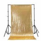 TRLYC 2FT by 8FT Christmas Sparkly Gold Sequin Window Curtain Backdrop for We...